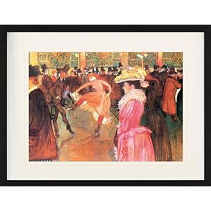 1art1 Henri De Toulouse-Lautrec Poster Dance In The Moulin Rouge, 1890 Ingelijste Foto Met Passepartout | Muur Foto's | In Een Fotolijstje 80x60 cm
