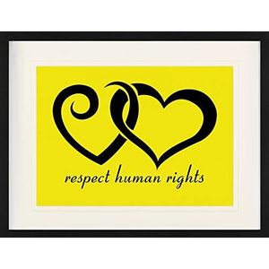 1art1 Harten Poster Respect Human Rights Ingelijste Foto Met Passepartout | Muur Foto's | In Een Fotolijstje 80x60 cm