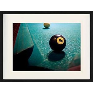 1art1 Billard Poster Black Eight-Ball Ingelijste Foto Met Passepartout | Muur Foto's | In Een Fotolijstje 80x60 cm