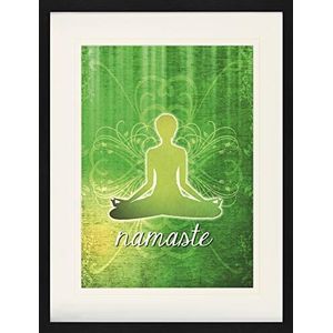 1art1 Yoga Poster Namaste Ingelijste Foto Met Passepartout | Muur Foto's | In Een Fotolijstje 80x60 cm