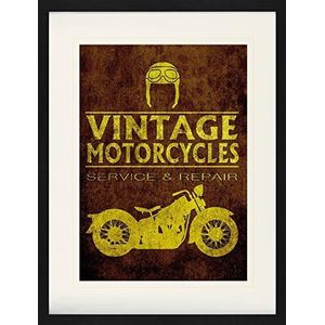 1art1 Motorrijden Poster Vintage Motorcycles Service And Repair Ingelijste Foto Met Passepartout | Muur Foto's | In Een Fotolijstje 80x60 cm