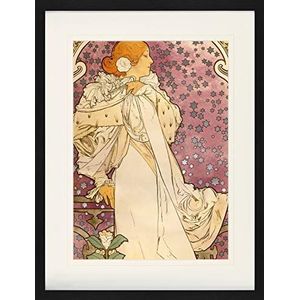 1art1 Alphonse Mucha Poster Sarah Bernhardt, The Lady Of The Camellias, 1896 Ingelijste Foto Met Passepartout | Muur Foto's | In Een Fotolijstje 80x60 cm