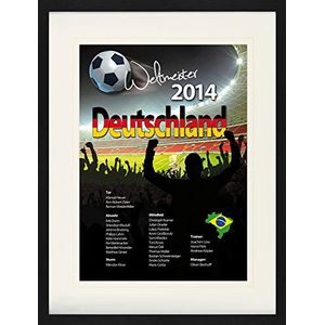 1art1 Voetbal Poster Deutschland Weltmeister 2014 Ingelijste Foto Met Passepartout | Muur Foto's | In Een Fotolijstje 80x60 cm