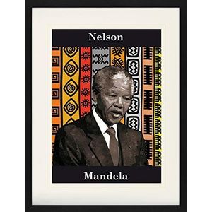 1art1 Nelson Mandela Poster Anti-Apartheid Hero Ingelijste Foto Met Passepartout | Muur Foto's | In Een Fotolijstje 80x60 cm