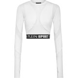 Plein Sport - Jogging Cropped Top LS Multicut - Wit - Dames - Polyester