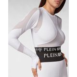 Plein Sport - Jogging Cropped Top LS Multicut - Wit - Dames - Polyester