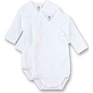 Sanetta Uniseks baby witte wikkelbody in dubbelverpakking, wit, 50 cm