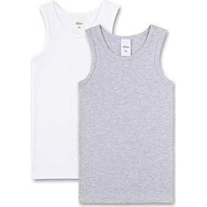 Sanetta Dubbelpak onderhemd voor jongens, verpakking van 2 stuks, grijs (Grey Mel.). 1737), 92 cm