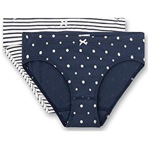 Sanetta Rioslip voor meisjes in dubbelverpakking, blauwe slip, Nordic Blue, 128 cm