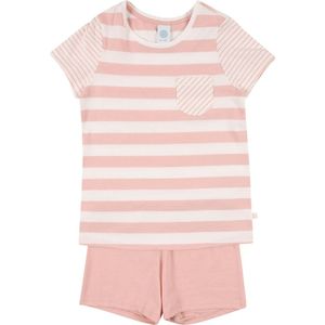 Sanetta Meisjespyjama kort roze pyjamaset, Zilverroze., 92 cm