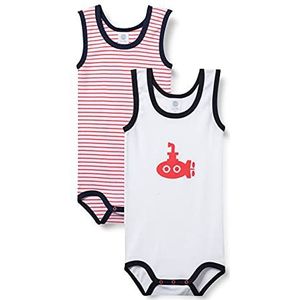Sanetta Baby-jongens body in dubbelverpakking, wit ondergoed voor kleine kinderen, wit, 68 cm