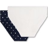 Sanetta - Rioslip - Donkerblauw en Off-white - Set van 2 Ondergoed voor Meisjes
