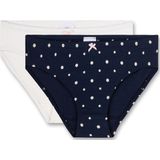 Sanetta - Rioslip - Donkerblauw en Off-white - Set van 2 Ondergoed voor Meisjes