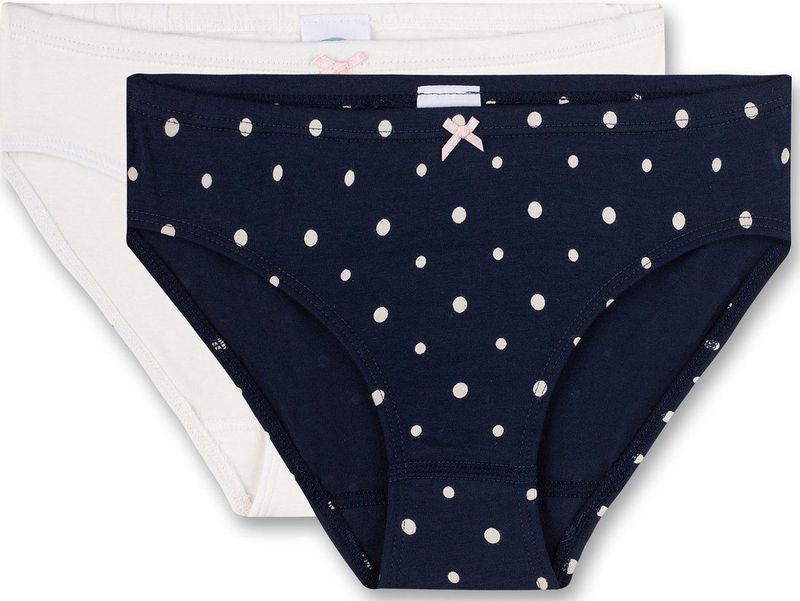 Sanetta - Rioslip - Donkerblauw en Off-white - Set van 2 Ondergoed voor Meisjes