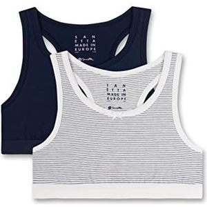 Sanetta Meisjes 347705 sportbeha, White Pebble, 140 (verpakking van 2 stuks), wit pebble, 140 cm