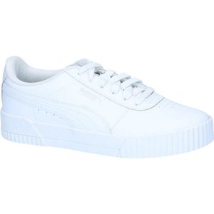 PUMA Sneakers Carina - Kleur: Puma White-Puma Silver - Vetersluiting - Plateauhak