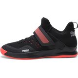 Puma - Rise XT Netfit 2 - Volleybalschoenen - Zwart/Rood - Mesh/Kunststof