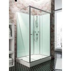 Schulte Ibiza - rechthoekig douchecabine compleet - type rechts - 90x120x204 – alu - transparant veiligheidsglas - mengkraan - doucheset