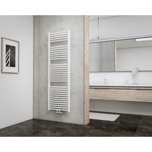 Schulte EP16050-M 04 designradiator 50 x 157 cm, München met midden onderaansluiting, 771 Watt, alpine-wit, radiator voor de badkamer