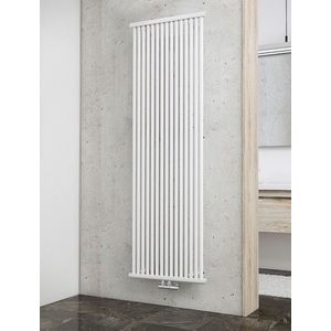Schulte designradiator Kiel 60 x 180 cm, 1186 Watt, alpine-wit, radiator voor de badkamer, keuken of een andere ruimte in de woning, EP2718060 04