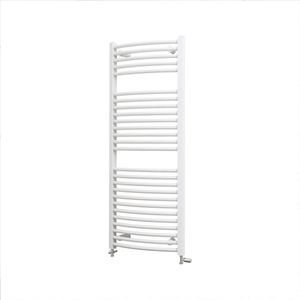 Schulte EP3512150 04 designradiator 50 x 121 cm, München rond gebogen, 580 Watt, alpine-wit, radiator voor de badkamer of keuken