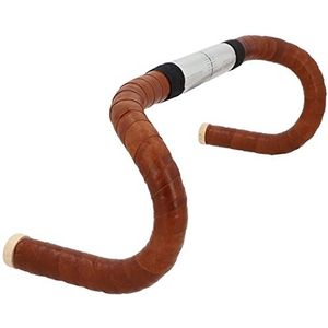 Gusti Leren stuurband - Adri V. dames en heren maat 200 cm leer incl. kurk racefiets gripband fietsaccessoires fiets stuur bruin leer