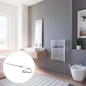 Schulte TURBO - elektrische designradiator - 50x70cm - wit - handdoekdroger - continustroom aansluiting rechts - 300 Watt