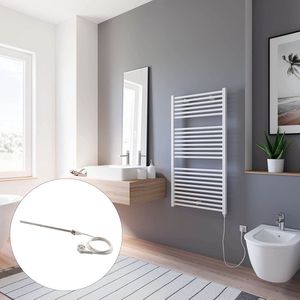 Schulte TURBO - elektrische designradiator - 60x113cm - wit - handdoekdroger - verwarmingselement type 1 rechts - 300 Watt