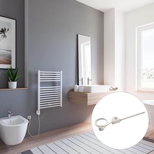 Schulte TURBO - elektrische designradiator - 50x70cm - wit - handdoekdroger - temperatuurregeling aansluiting links - 300 Watt