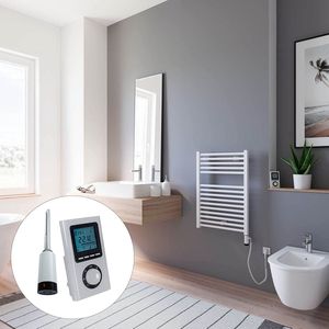 Schulte TURBO - elektrische designradiator - 50x70 cm - wit - digitale remote aansluiting rechts - 300 Watt