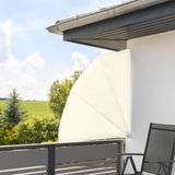 Opvouwbaar balkonscherm met muurbeugel 140x7,5x140cm - beige