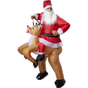 dressforfun - Opzitkostuum Santa Claus - verkleedkleding kostuum halloween verkleden feestkleding carnavalskleding carnaval feestkledij partykleding - 302358