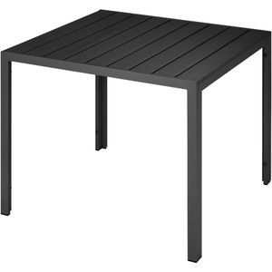 Aluminium - Tuintafel Maren - Zwart - 90x90cm - Verstelbare Poten