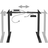 tectake® Tischgestell, elektrisch höhenverstellbar, breitenverstellbar, 85 - 129 x 65 x 71 - 121 cm