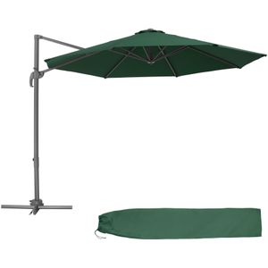 Parasol Ã˜ 300cm met voetpedaal en beschermhoes - groen