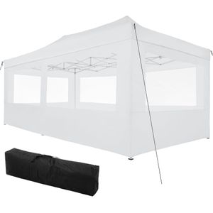 tectake - partytent 3x6 m. opvouwbaar- 4 wanden- wit 403163