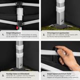 tectake® Pavillon, mit Aluminiumgestell, wasserdicht und mit UV-Schutz, inklusive Spannseile, Heringe und Tragetasche