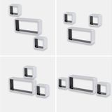 tectake® 3er Set Wandregal, Retro-Stil, mit abgerundeten Ecken, vielseitig verwendbar