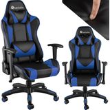 Tectake® - Bureaustoel Twink - Gamestoel - Gaming Chair - Zwart/Blauw - 403208