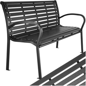 Tectake Tuinbank Pino - Zwart - 3-zitter