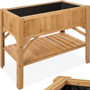 Hoge Plantenbak met Legplank 119x53x90cm - Bruin