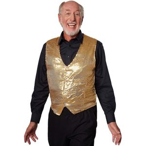 Dressforfun Paillettenvest heren - Goud XXL