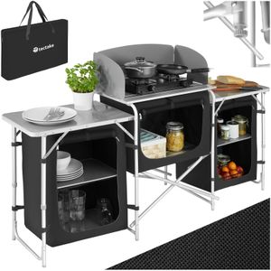 tectake - campingkeuken afm. 172 x 52 x 104cm zwart - 403344