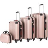 tectake® - Kofferset Pucci 4-delig incl. beautycase - roségoud - 403409