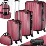 tectake - Kofferset Pucci 4-delig incl. beautycase - wijnrood - 403410