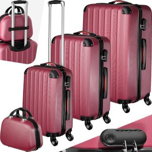 tectake - Kofferset Pucci 4-delig incl. beautycase - wijnrood - 403410