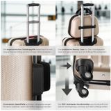 tectake® Hartschalenkoffer-Set, 4-teilig, 3 Trolleys und Beauty-Case aus robustem ABS-Kunststoff, abteilbarer Innenraum, mit TSA-Zahlenschloss