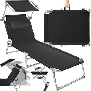 Tectake Zonnestoel Chloe - Zwart