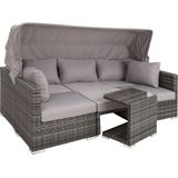 tectake -  wicker lounge set - San Marino - grijs