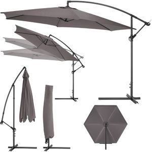 tectake – zweefparasol – Ciccio Ø 350cm - grijs - 403428